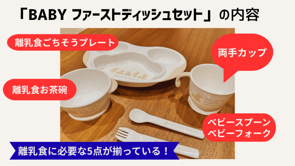 ジェラートピケのベビー食器セットレビュー セット内容